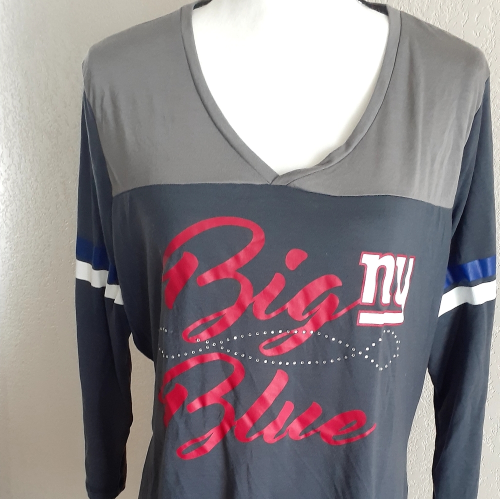Grey NY Giants NFL Football Pajamas Gown XL womens